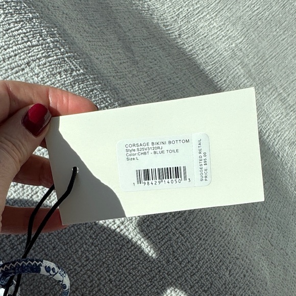 STAUD Sea Blue and White Tropical Bikini Set - Picture 5 of 9